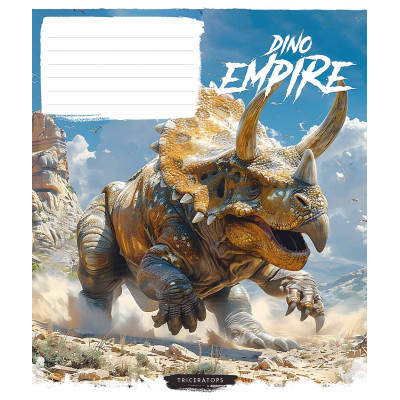 Зошит уч. "Школярик" 12арк.// /3490C/ "Dino empire"  ВД-лак (хлопчик) (30/300)