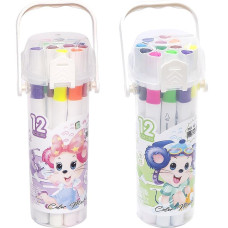 Фломастери "JO" /241-12/ "Mouse" 12кол. двосторонні, трикутн. корпус, plastic box (1/18/108) Фломастери "JO" /241-12/ "Mouse" 12кол. двосторонні, трикутн. корпус, plastic box (1/18/108)