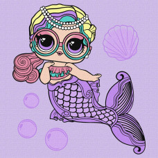 Картина за номерами "Ідейка" /KHO6263/ "LOL Surprise! Mermaids Miss Sea" 40*40 см