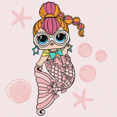 Картина за номерами "Ідейка" /KHO6264/ "LOL Surprise! Mermaids Neon QT" 40*40 см