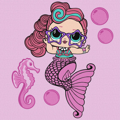 Картина за номерами "Ідейка" /KHO6266/ "LOL Surprise! Mermaids Waves" 40*40 см
