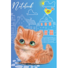 Блокнот А6/32арк. "Рюкзачок" /ЗК-16/ # серія "CUTE CATS" карт.обкл., блок офс, СКОБА (1/100)