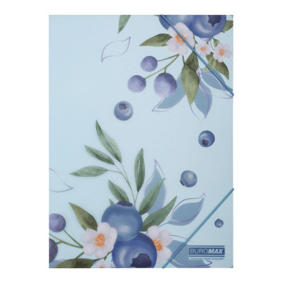 Папка на гумках А4 "BuroMAX" /BM.3908-17/ матов. пластик, ARABESKI, морська хвиля (1/12/180)