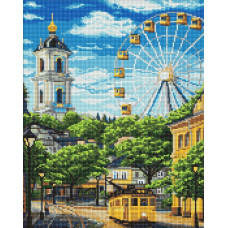 Алмазна мозаїка "Ідейка" /AMO20437/ "Колесо і дзвіниця" 40*50см
