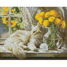 Алмазна мозаїка "Ідейка" /AMO20469/ "Муркотливе сонце" 40*50см