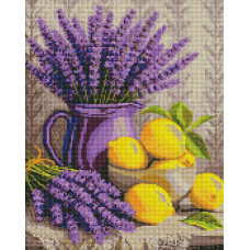 Алмазна мозаїка "Ідейка" /AMO20486/ "Лаванда та лимони" 40*50см