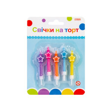 Набір свічки на торт "Maxi" /MX620148/ "Зірки" 6шт (1/12) Набір свічки на торт "Maxi" /MX620148/ "Зірки" 6шт (1/12)