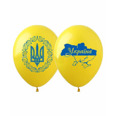 Кульки повітряні "Pelican" /828942/ 12' (30 см) Я ЛЮБЛЮ УКРАЇНУ, 10 шт/уп (1/10)
