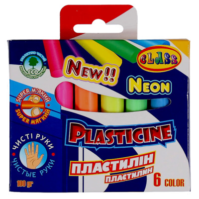 Пластилін "CLASS" "Чисті руки"  6 кол. /7630/ NEON 100г. (1/80)