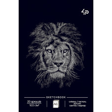 Скетчбук A6/20арк "4PROFI" /40425/ ЧИСТІ чорні аркуші, "Animals sketchbook" three, 160г/м2