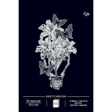 Скетчбук A5/20арк "4PROFI" /76620/ ЧИСТІ чорні аркуші, "Dreams sketchbook" two, 160г/м2