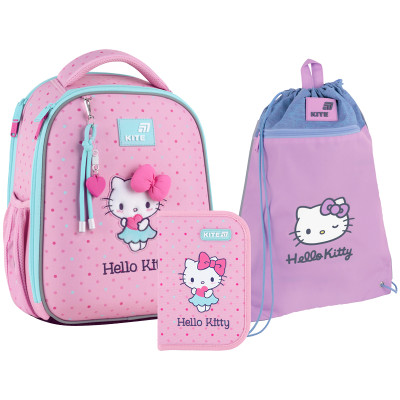 Набір "Kite" /SET_HK26-555S-1/  рюкзак + пенал + сумка для взуття 555 Hello Kitty-1 (1/4)