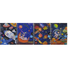 Блокнот на спіралі з замочком 11*15см "JO" /64946/ "Space" мікс4 (1)