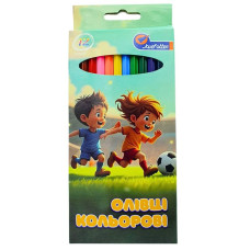 Олівці кольорові "JO" 12 кол. /7303-12C/ дерево "Football" упаковка картон (1/12/240)