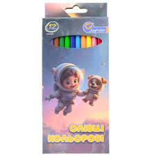 Олівці кольорові "JO" 12 кол. /1051-12A/ пластик "Spaceman" упаковка картон (1/12/240)