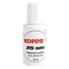 Коректор з пензликом 20мл  KORES "25 секунд" K66817  (10)
