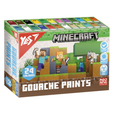 Гуаш "YES" 24 кол. 20 мл /230409/ "Minecraft" (1/6)