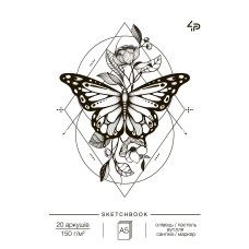 Скетчбук A5/20арк "4PROFI" /28907/ ЧИСТІ, "Tattoo sketchbook" two, 150г/м2