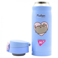 Термос "YES  /708331/ "Pusheen" 350 мл, блакитний (1/30)