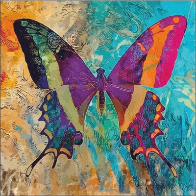 Картина на картоні з контуром "ROSA START" 30*30 „Butterfly 2“ БЕЗ ФАРБ /GPA284323/595/ 