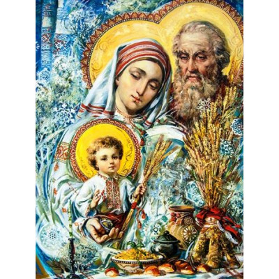 Алмазна мозаїка "Go to art" /177284/ "Різдво. Святе сімейство" 30*40см  на підрамнику