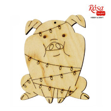 Заготовка "Rosa Talent" "Свинка в гірлянді" /158/ 4шт, фанера, 7,9*10см