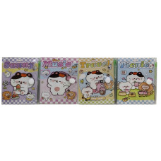 Блокнот 8*11см/64арк. /8810-6/ на кнопці ПВХ з ручкою кульк. "Котик" , мікс (1/24)