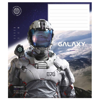 Зошит уч. "Школярик" 18арк.# /3385K/ "Galaxy life" ВД-лак (хлопчик) (25/250)