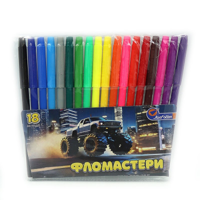 Фломастери "JO" 18 кол. /828-18C/ "BigFoot" ПВХ (1/12/144)