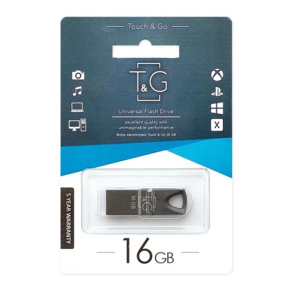 Флеш пам'ять "T&G" 16GB металева серія 117 чорна