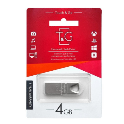 Флеш пам'ять "T&G" 4GB металева серія 117 срібло