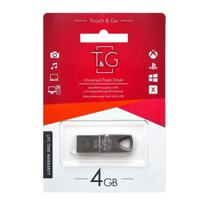 Флеш пам'ять "T&G" 4GB металева серія 117 чорна
