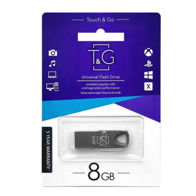 Флеш пам'ять "T&G" 8GB металева серія 117 чорна