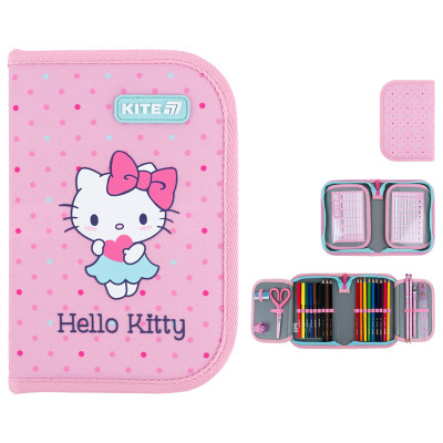 Пенал "Kite" /HK26-622H/ 1 від., 2 відв., з наповненням 622H Hello Kitty (1/42)