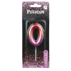Свічка для торту "Pelican" /866060/ "0" РАЙДУЖНА 6см (1/12)