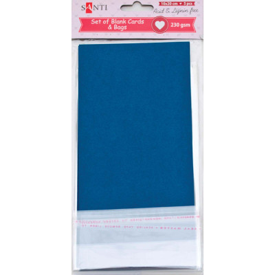 Заготовка для листівок "SANTI" /952288/ 10*20 см 5шт.,темно-син.,230г/м2 (1/100)