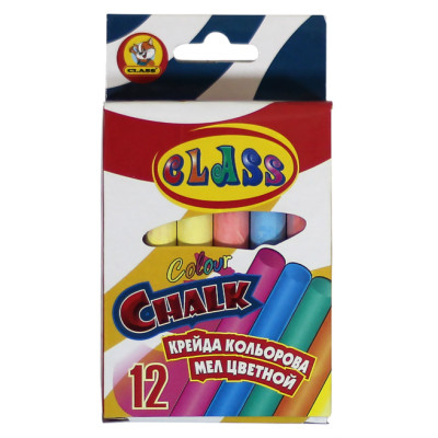 Крейда кольорова 12 шт. кругла "CLASS" /7607/ 10*82мм (24/288)