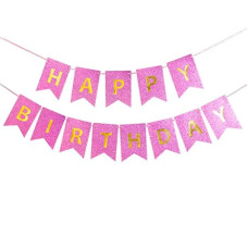 Гірлянда-розтяжка, прапорці /13022-3/ "Happy birthday" 12*16см-5м, рожевий (1/12) Гірлянда-розтяжка, прапорці /13022-3/ "Happy birthday" 12*16см-5м, рожевий (1/12)