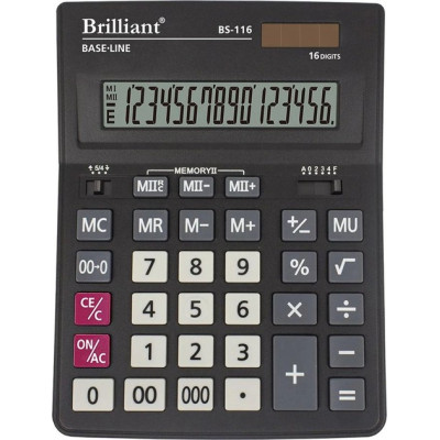Калькулятор "Brilliant" /BS-116/ настол.16-разр.2пам.204*155*37мм