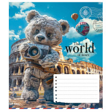 Зошит уч. "Школярик" 12арк.# /3443K/ "The World of Bears" ВД лак (нейт) (30/300)