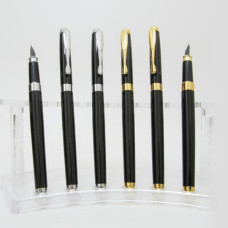 Ручка перо "Baixin" /FP860(-2-7)/ ч/зол.+ ч/срібло  (12)