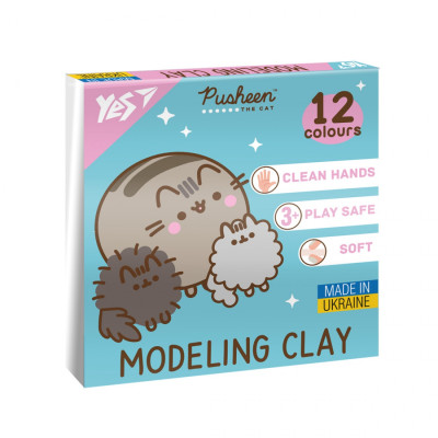 Пластилін 12 кол. 240г "Yes" /540669/ "Pusheen" (1/20)