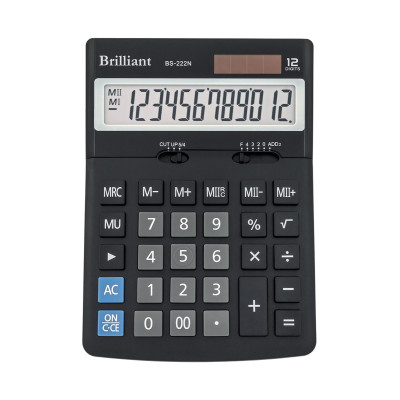 Калькулятор "Brilliant" /BS-222N/ настол.12-разр,2 пам.123*171