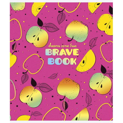 Зошит уч. "Genius" 12арк.== /3022L/ "Brave book" флуорфар + софт тач (дівчинка) (30/300)