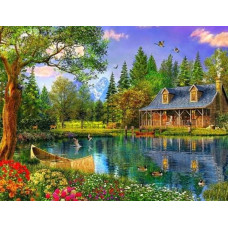 Алмазна мозаїка "Go to art" /189047/ "Біля ставка" 21*25см на картоні 5D