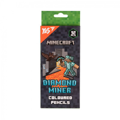 Олівці кольорові "Yes" 12 кол. /290720/ "Minecraft. Diamond Miner" (1/12/240)