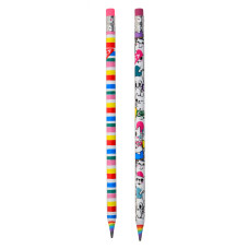 Олівець пр."Yes"/280550/ ECO "Happy colours" паперов з гумкою , 24шт./туба, 2 диз. (24/240)
