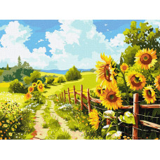 Картина за номерами "Ідейка" /KHO6442/ "Стежка серед соняхів" 30*40см