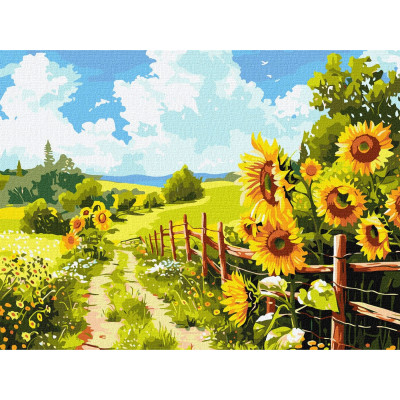 Картина за номерами "Ідейка" /KHO6442/ "Стежка серед соняхів" 30*40см