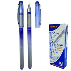 Ручка гелева пиши-стирай "SCHOLZ" /3005-6SCH/ 0,5мм, гумовий грип, синя, S-ERASE (12/144/1728)